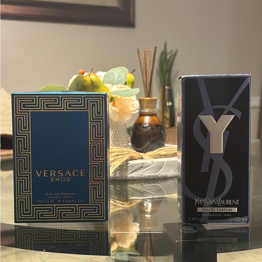 Versace Eros Eau de Parfum and YSL- Blue and Gold